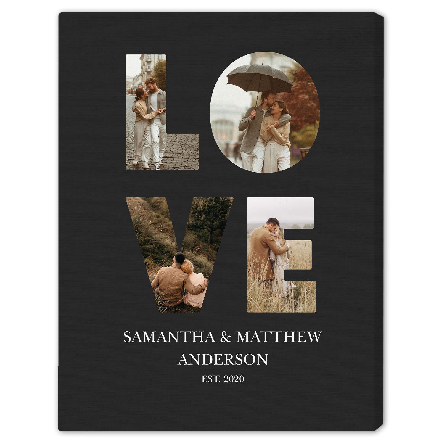 Love - Personalized Anniversary or Valentine's Day gift for Husband or Wife - Custom Canvas Print - Elizabeth Fashions