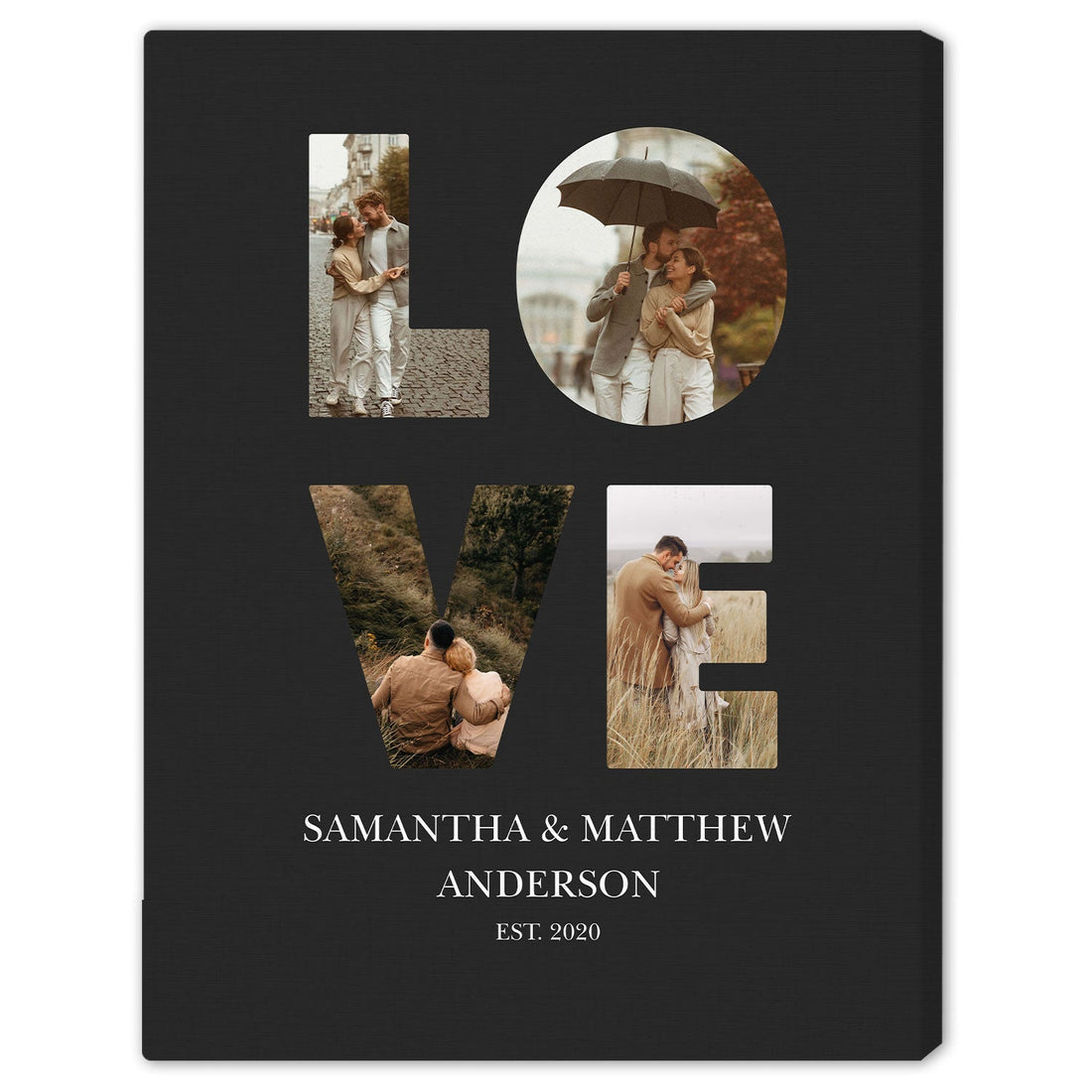 Love - Personalized Anniversary or Valentine's Day gift for Husband or Wife - Custom Canvas Print - Elizabeth Fashions