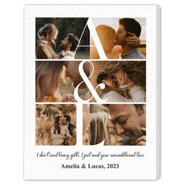 I Don't Need Fancy Gifts - Personalized Anniversary or Valentine's Day gift for Husband or Wife - Custom Canvas Print - Elizabeth Fashions