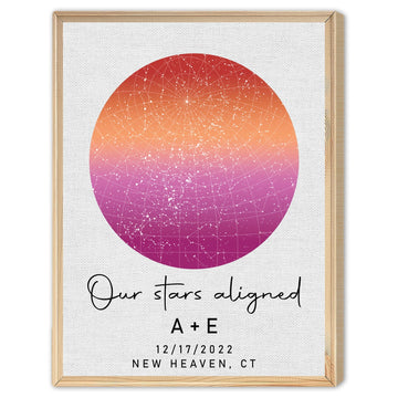 The Day We Met - Personalized Anniversary or Valentine's Day gift for Lesbian Couple - Custom Canvas Print - Elizabeth Fashions