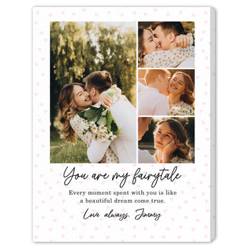 You Are My Fairytale - Personalized Anniversary, Valentine's Day or Christmas gift For Him or Her - Custom Canvas Print - Elizabeth Fashions