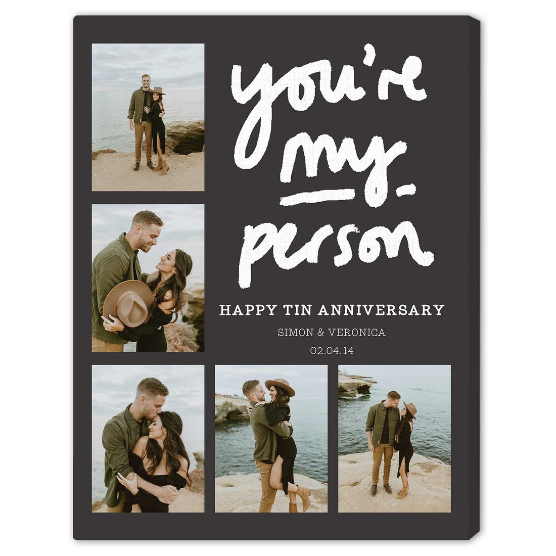 You're My Person - Personalized 10 Year Anniversary gift For Husband or Wife - Custom Canvas Print - Elizabeth Fashions