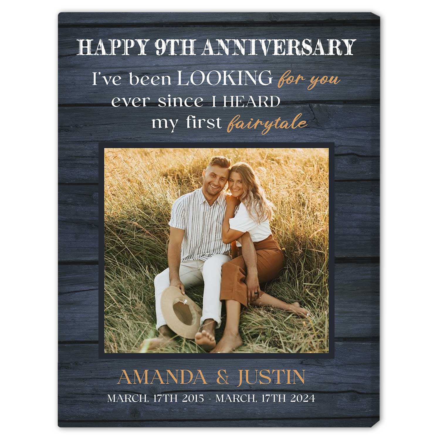 I've Been Loking For You - Personalized 9 Year Anniversary gift For Husband or Wife - Custom Canvas Print - Elizabeth Fashions