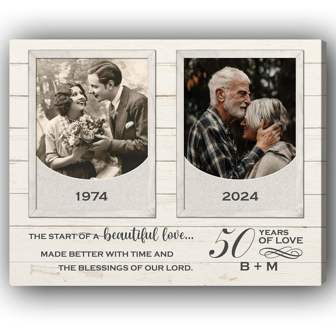 50 Years Of Love - Personalized 50 Year Anniversary gift For Parents - Custom Canvas Print - Elizabeth Fashions