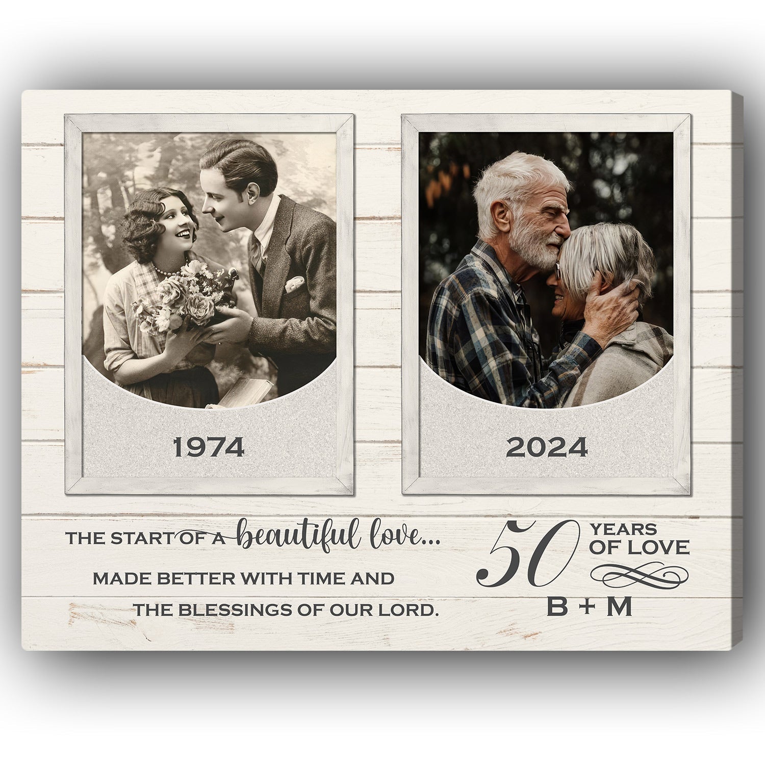 50 Years Of Love - Personalized 50 Year Anniversary gift For Parents - Custom Canvas Print - Elizabeth Fashions