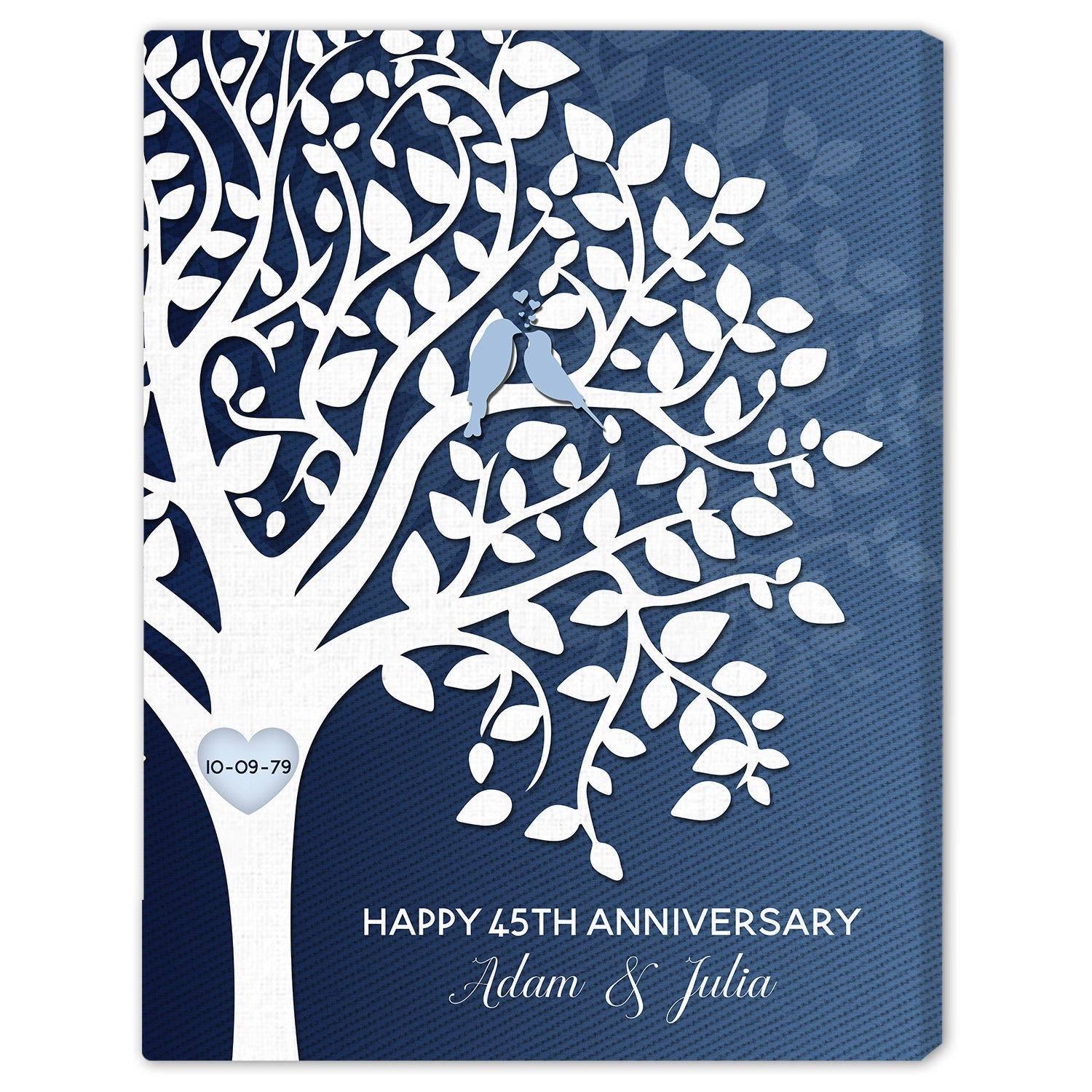 Happy 45th Anniversary - Personalized 45 Year Anniversary gift For Parents, Husband or Wife - Custom Canvas Print - Elizabeth Fashions