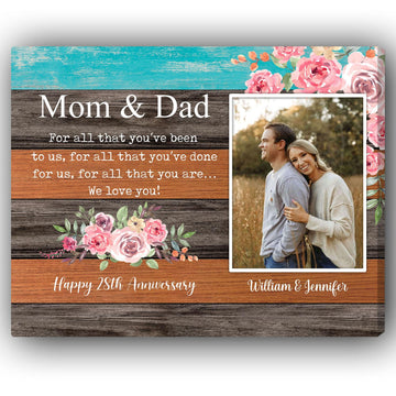 For All That You've Been To Us - Personalized 28 Year Anniversary gift For Parents - Custom Canvas Print - Elizabeth Fashions