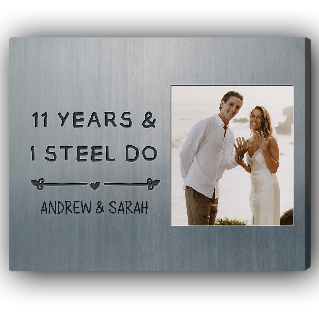 11 Years - Personalized 11 Year Anniversary gift For Husband or Wife - Custom Canvas Print - Elizabeth Fashions