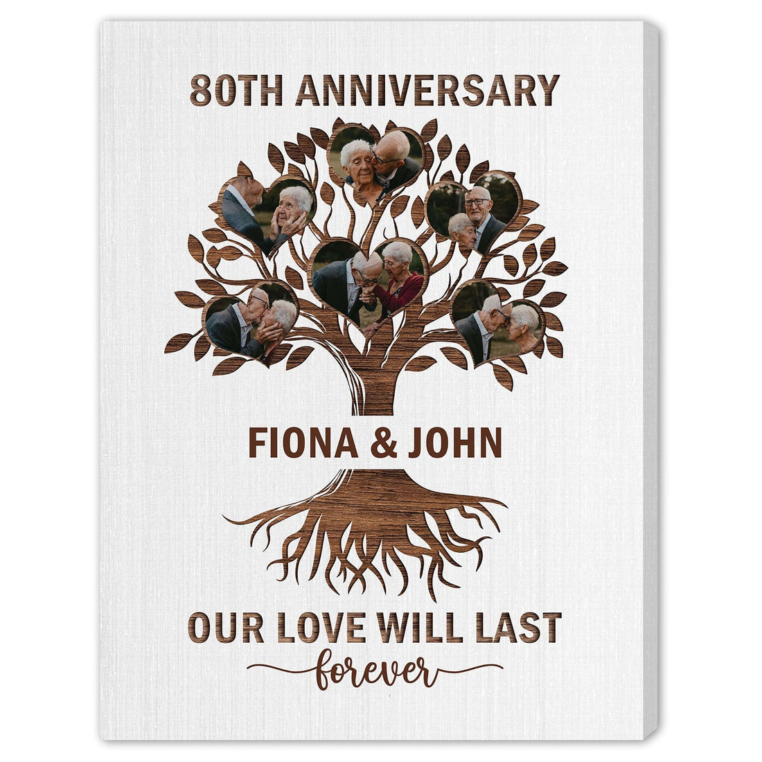 Our Love Will Last Forever - Personalized 80 Year Anniversary gift For Parents - Custom Canvas Print - Elizabeth Fashions