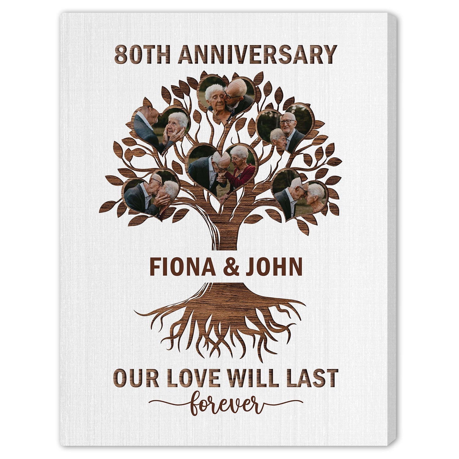 Our Love Will Last Forever - Personalized 80 Year Anniversary gift For Parents - Custom Canvas Print - Elizabeth Fashions