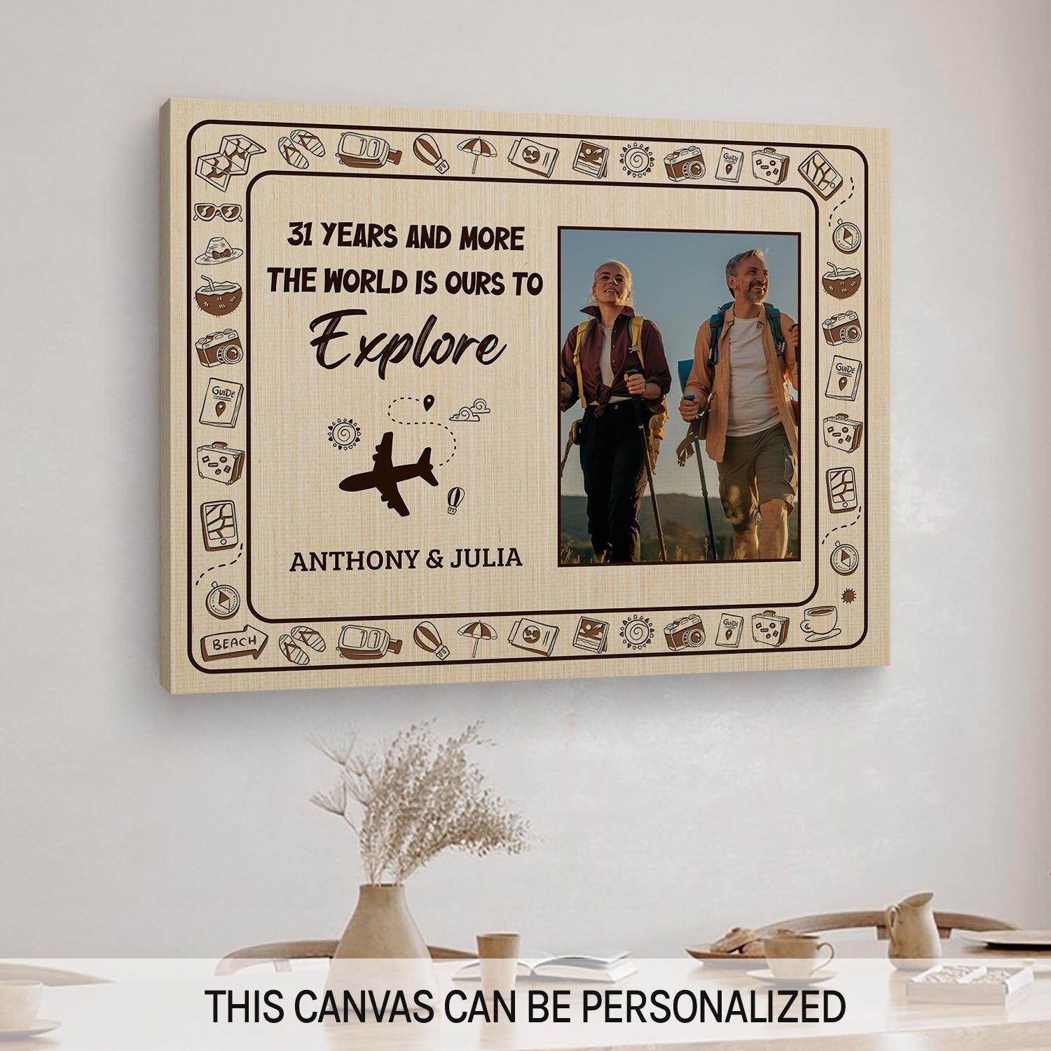 31 Years And More - Personalized 31 Year Anniversary gift For Parents, Husband or Wife - Custom Canvas Print - Elizabeth Fashions