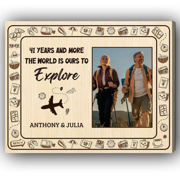 41 Years And More - Personalized 41 Year Anniversary gift For Parents, Husband or Wife - Custom Canvas Print - Elizabeth Fashions