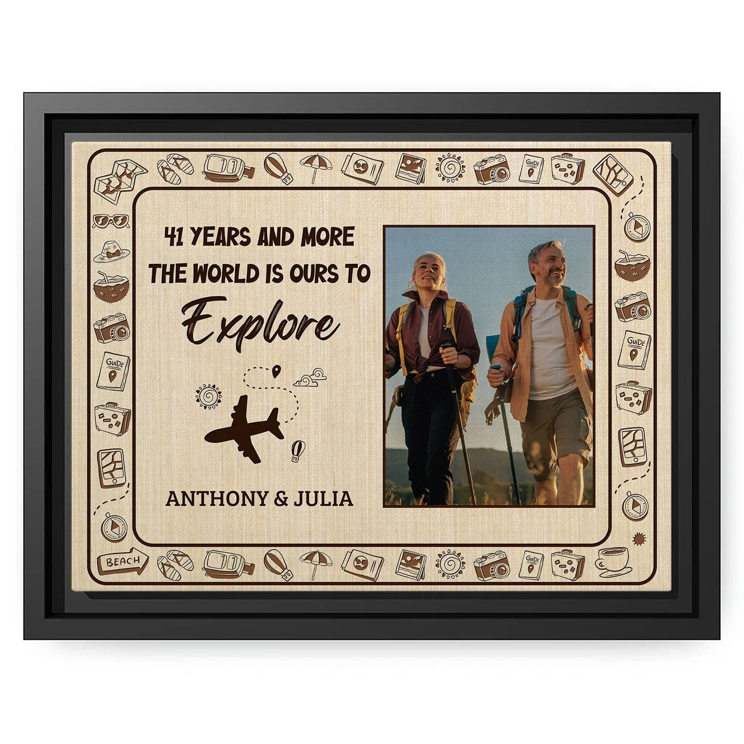 41 Years And More - Personalized 41 Year Anniversary gift For Parents, Husband or Wife - Custom Canvas Print - Elizabeth Fashions