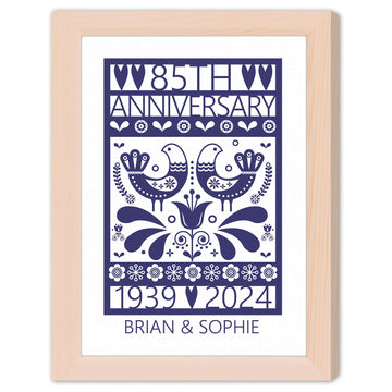 85th Anniversary - Personalized 85 Year Anniversary gift For Parents, Grandparents or Friends - Custom Canvas Print - Elizabeth Fashions