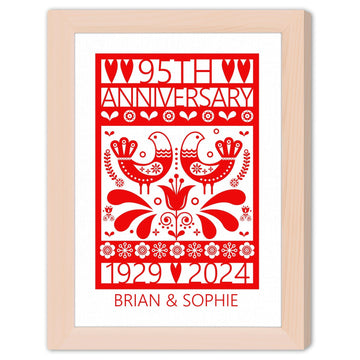 95th Anniversary - Personalized 95 Year Anniversary gift For Parents, Grandparents or Friends - Custom Canvas Print - Elizabeth Fashions