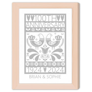 100th Anniversary - Personalized 100 Year Anniversary gift For Parents, Grandparents or Friends - Custom Canvas Print - Elizabeth Fashions