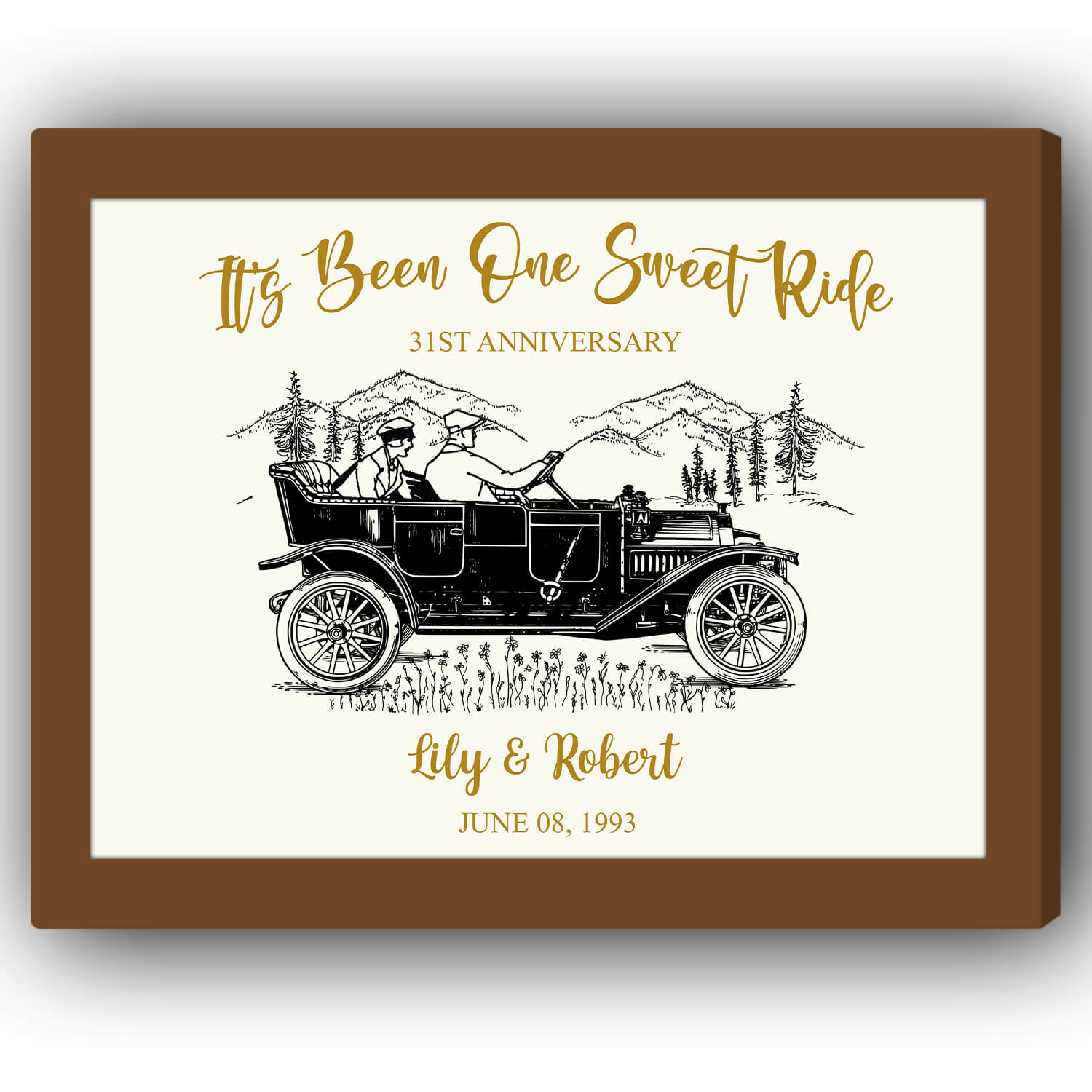 It's Been One Sweet Ride - Personalized 31 Year Anniversary gift For Parents - Custom Canvas Print - Elizabeth Fashions