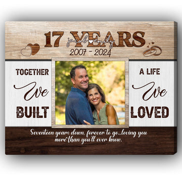 17 Years - Personalized 17 Year Anniversary gift For Husband or Wife - Custom Canvas Print - Elizabeth Fashions