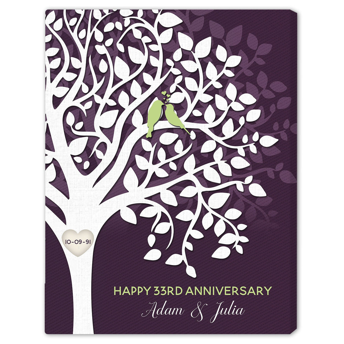 Happy 33rd Anniversary - Personalized 33 Year Anniversary gift For Parents - Custom Canvas Print - Elizabeth Fashions