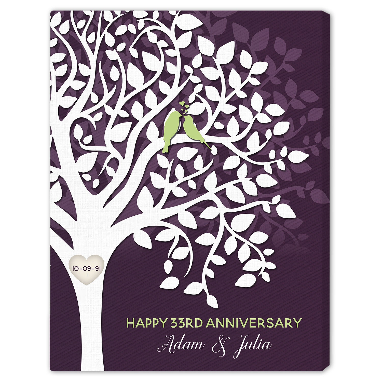 Happy 33rd Anniversary - Personalized 33 Year Anniversary gift For Parents - Custom Canvas Print - Elizabeth Fashions