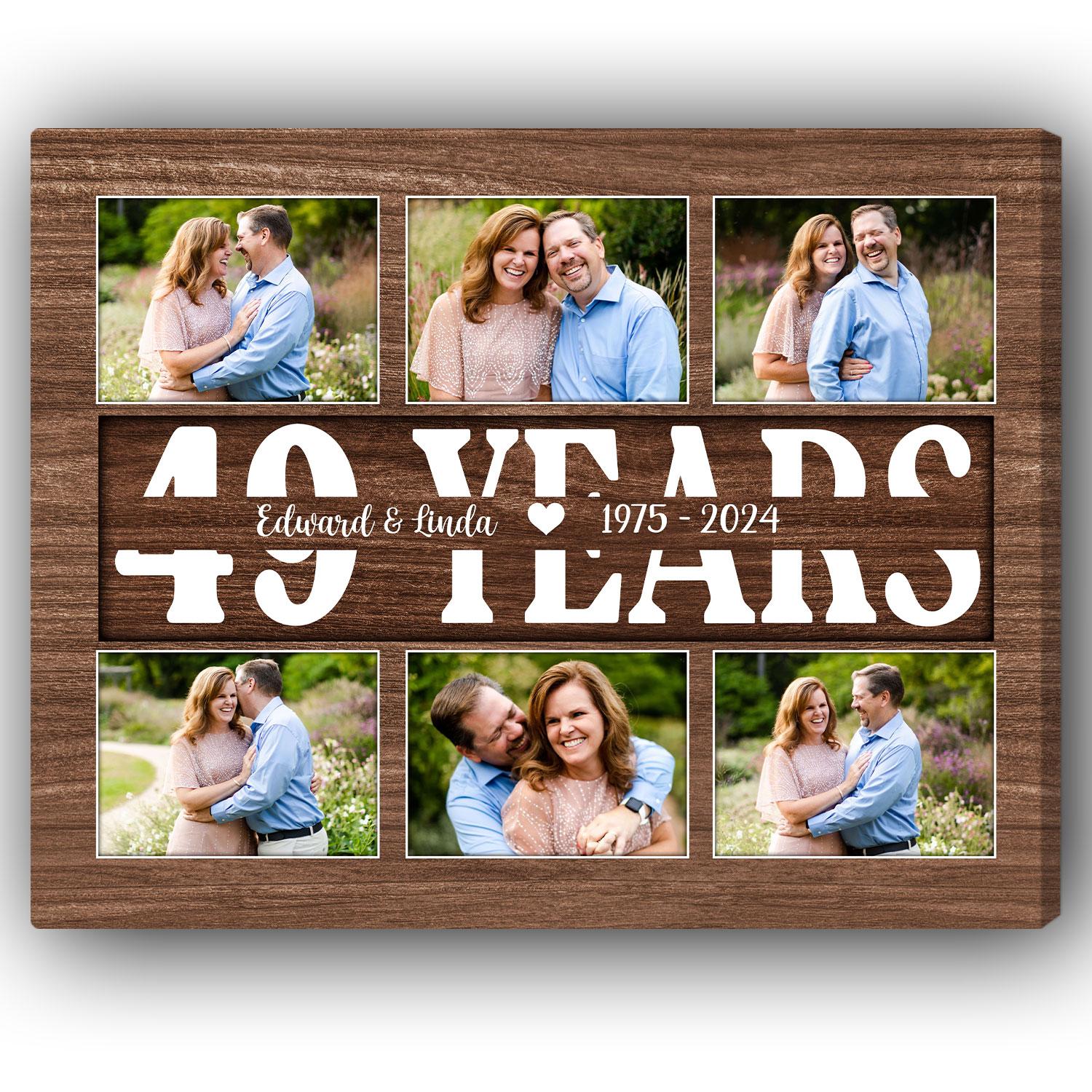 49 Years - Personalized 49 Year Anniversary gift For Parents, Husband or Wife - Custom Canvas Print - Elizabeth Fashions