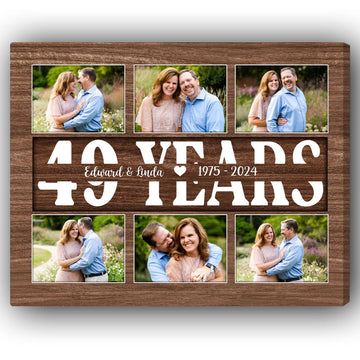 49 Years - Personalized 49 Year Anniversary gift For Parents, Husband or Wife - Custom Canvas Print - Elizabeth Fashions