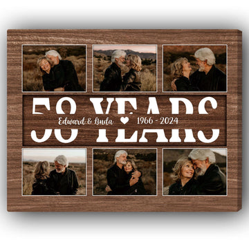 58 Years - Personalized 58 Year Anniversary gift For Parents, Husband or Wife - Custom Canvas Print - Elizabeth Fashions