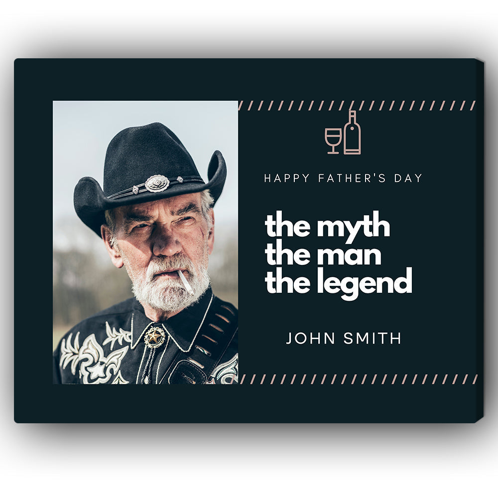 The Myth The Man The Legend - Personalized Father's Day gift for Dad - Custom Canvas Print - Elizabeth Fashions