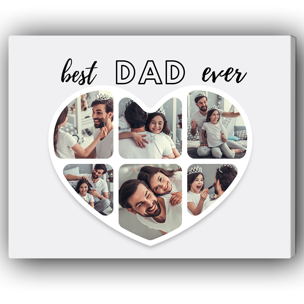 Best Dad Ever - Personalized Father's Day or Birthday gift for Dad - Custom Canvas Print - Elizabeth Fashions