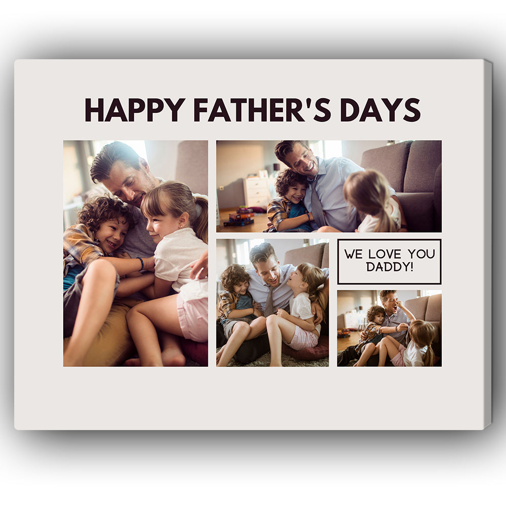 We Love You Daddy - Personalized Father's Day or Birthday gift for Dad - Custom Canvas Print - Elizabeth Fashions
