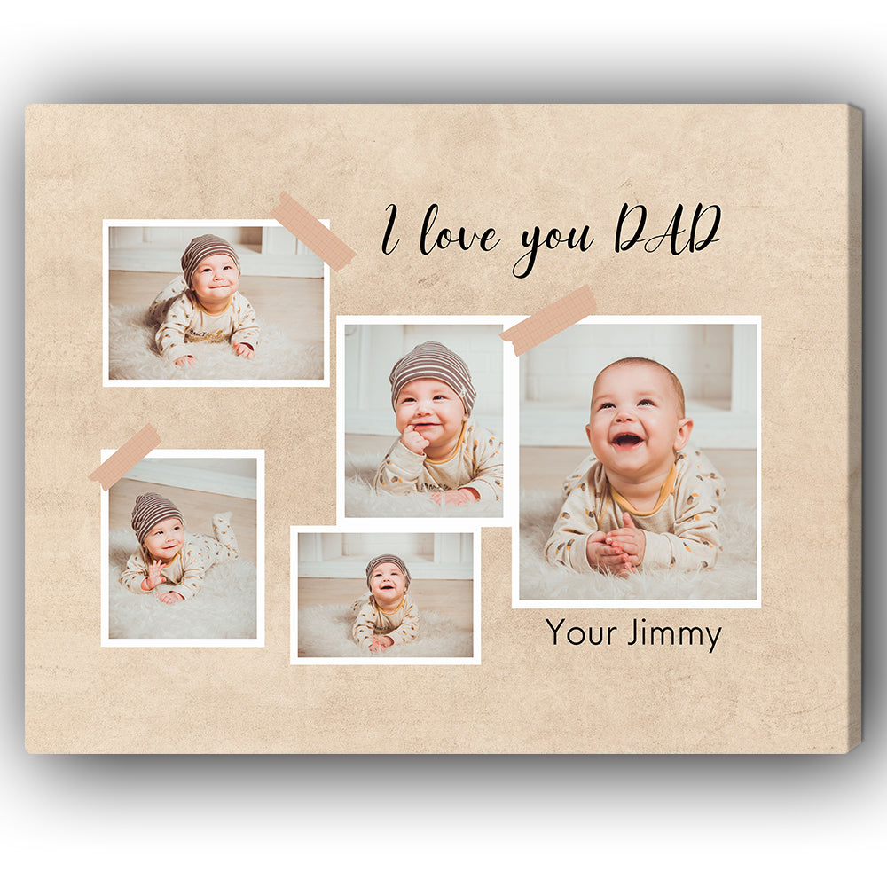 I Love You Dad - Personalized Father's Day or Birthday gift for Dad - Custom Canvas Print - Elizabeth Fashions