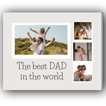 The Best Dad In The World - Personalized Father's Day or Birthday gift for Dad - Custom Canvas Print - Elizabeth Fashions