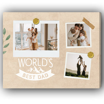 World's Best Dad - Personalized Father's Day or Birthday gift for Dad - Custom Canvas Print - Elizabeth Fashions