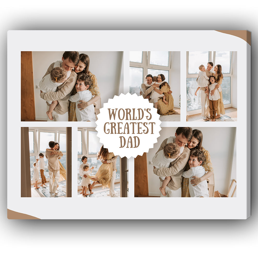 World's Greatest Dad 4 Photo - Personalized Father's Day or Birthday gift for Dad - Custom Canvas Print - Elizabeth Fashions