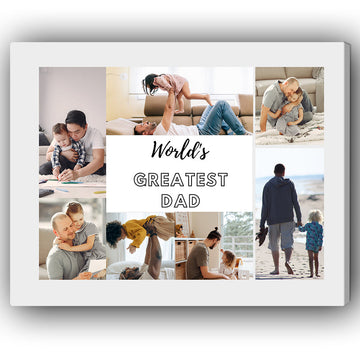 World's Greatest Dad Photo Collage - Personalized Father's Day or Birthday gift for Dad - Custom Canvas Print - Elizabeth Fashions