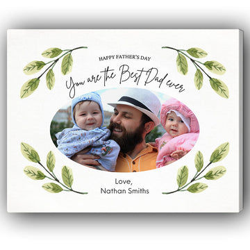 Best Dad Ever - Personalized Father's Day gift for Dad - Custom Canvas Print - Elizabeth Fashions