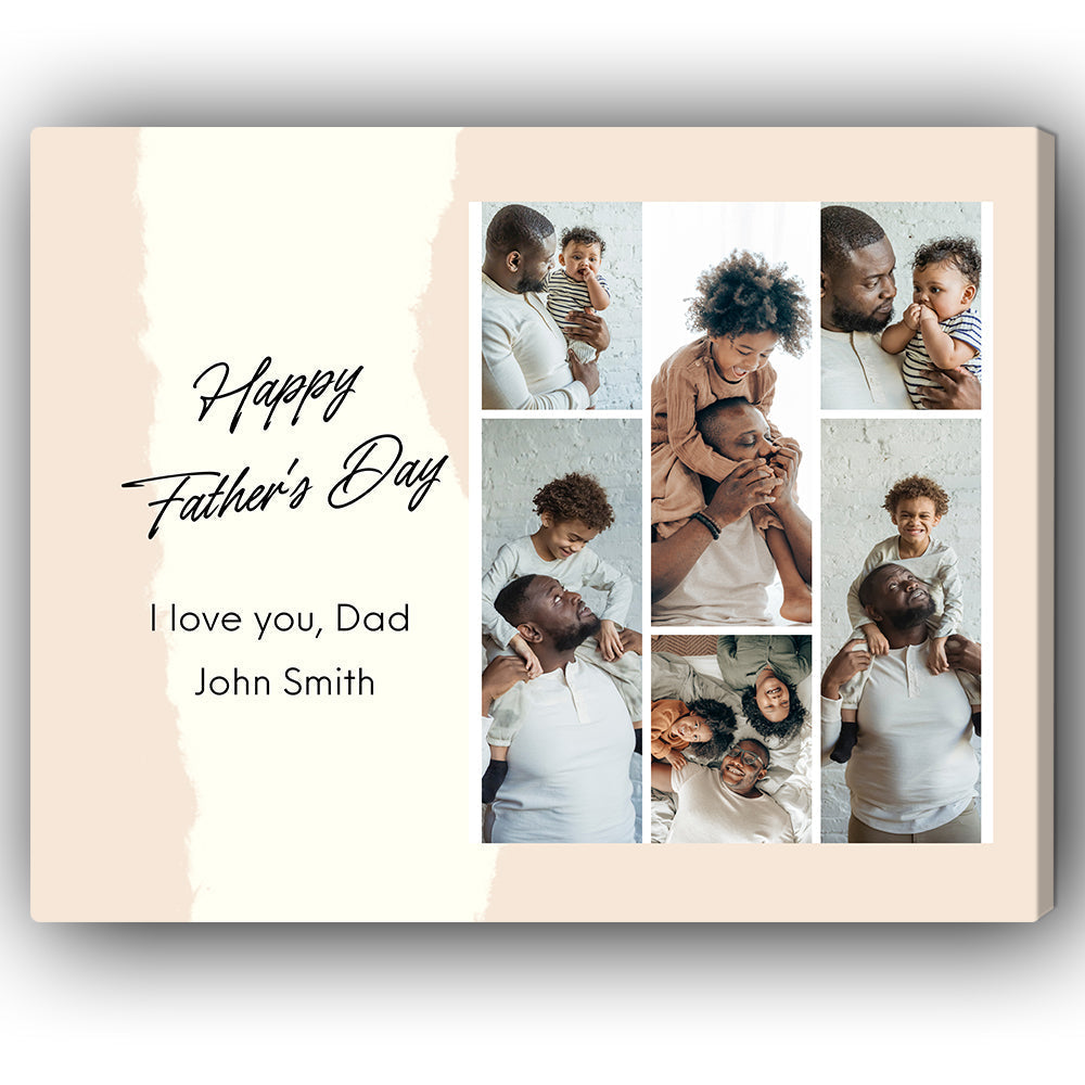 I Love You Dad - Personalized Father's Day gift for Dad - Custom Canvas Print - Elizabeth Fashions