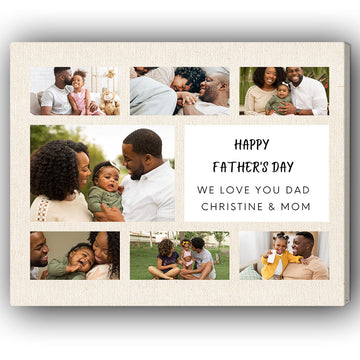 We love you Dad Photo Collage - Personalized Father's Day gift for Dad - Custom Canvas Print - Elizabeth Fashions