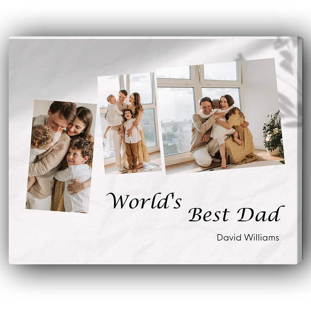 World's Best Dad - Personalized Father's Day gift for Dad - Custom Canvas Print - Elizabeth Fashions