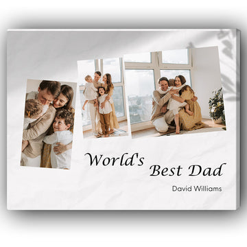 World's Best Dad - Personalized Father's Day gift for Dad - Custom Canvas Print - Elizabeth Fashions