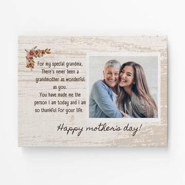 For My Special Grandma - Personalized Mother's Day Gift For Grandma - Custom Canvas Print - Elizabeth Fashions