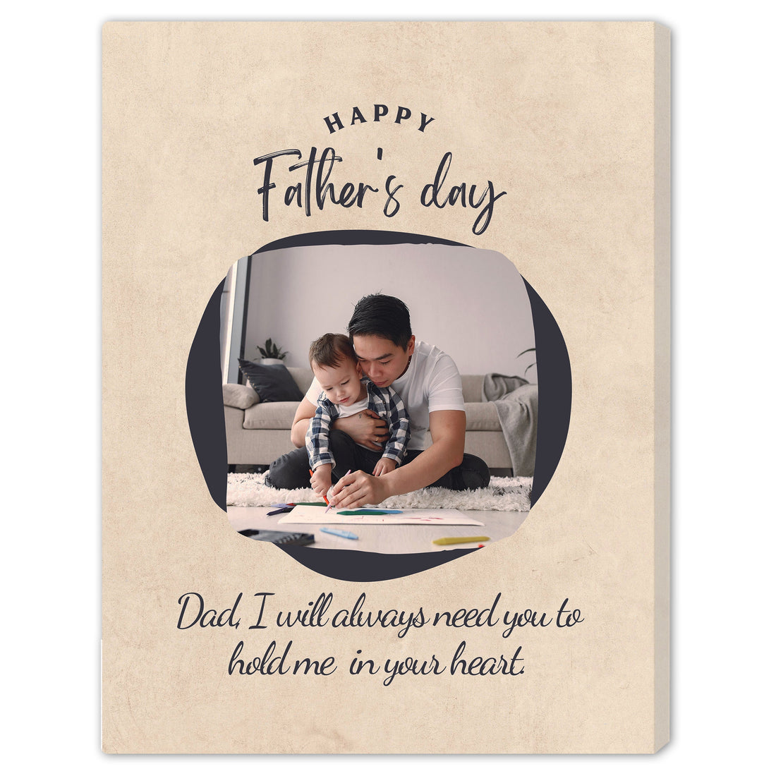 Hold Me In Your Heart - Personalized Father's Day gift for Dad - Custom Canvas Print - Elizabeth Fashions