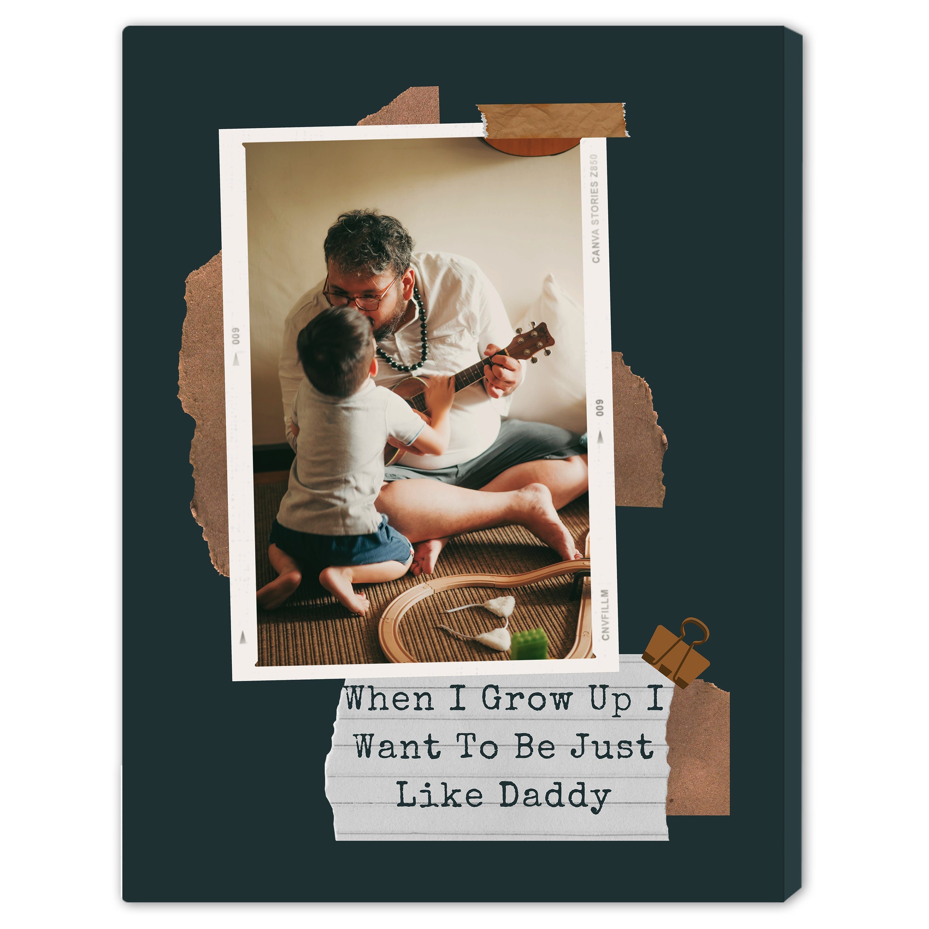 I Want To Be Just Like Daddy - Personalized Father's Day, Birthday gift for Dad - Custom Canvas Print - Elizabeth Fashions