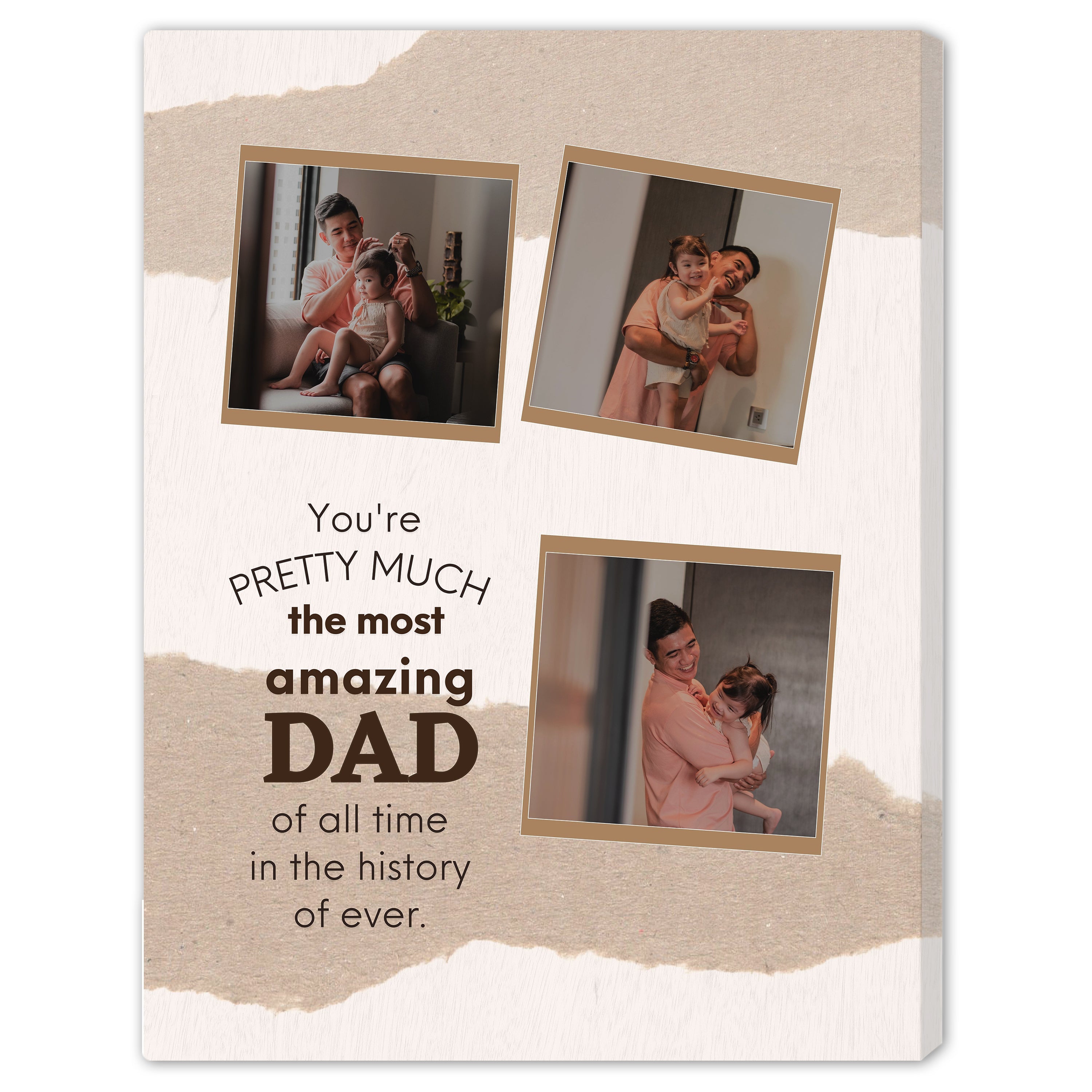 The most amazing dad - Personalized Father's Day or Birthday gift for Dad - Custom Canvas Print - Elizabeth Fashions