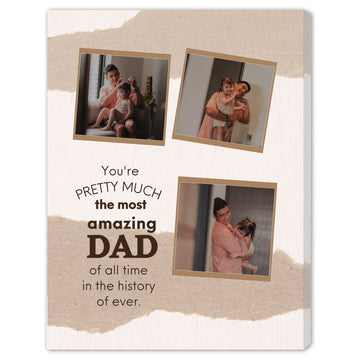 The most amazing dad - Personalized Father's Day or Birthday gift for Dad - Custom Canvas Print - Elizabeth Fashions