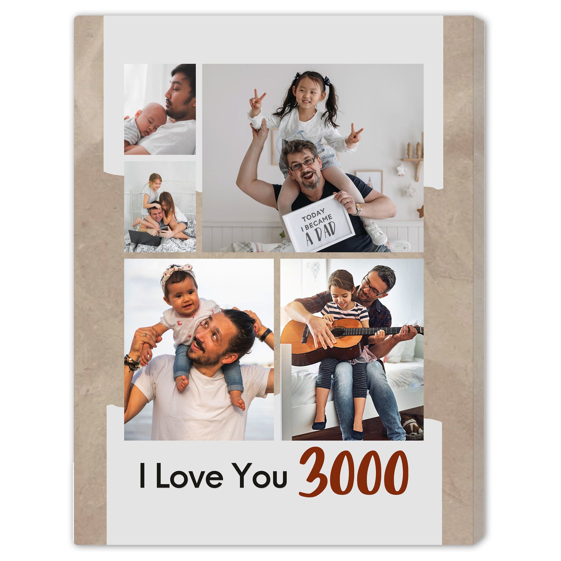 I Love You 3000 - Personalized Father's Day or Birthday gift for Dad, for Grandpa, for Step Dad - Custom Canvas Print - Elizabeth Fashions