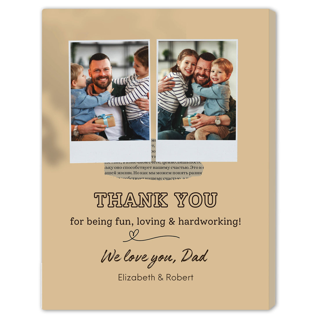 Thank You For Being Fun, Loving And Hardworking - Personalized Father's Day, Birthday gift for Dad - Custom Canvas Print - Elizabeth Fashions