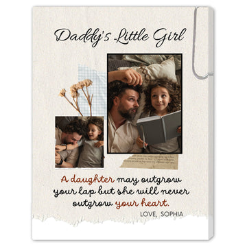 Daddy's Little Girl - Personalized Father's Day, Birthday gift for Dad - Custom Canvas Print - Elizabeth Fashions