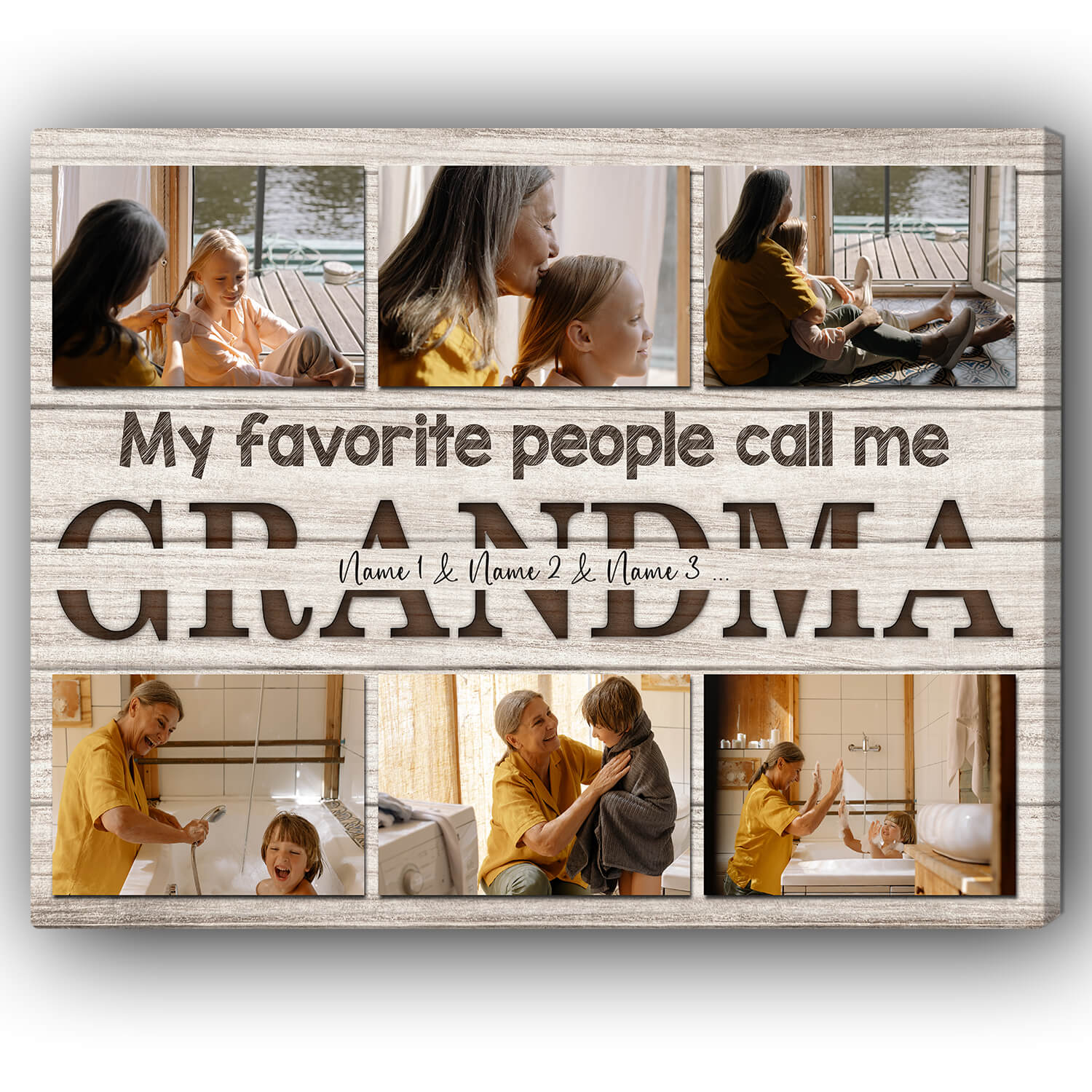 My favourite people call me Grandma - Personalized Mother's Day or Birthday gift for Grandma - Custom Canvas Print - Elizabeth Fashions
