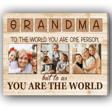 Grandma to the world - Personalized Mother's Day or Birthday gift for Grandma - Custom Canvas Print - Elizabeth Fashions